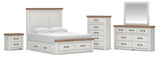 Savonport Queen Panel Storage Bed, Dresser, Mirror, Chest and Nightstand