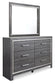 Lodanna King Panel Bed with 2 Storage Drawers, Dresser, Mirror and Nightstand