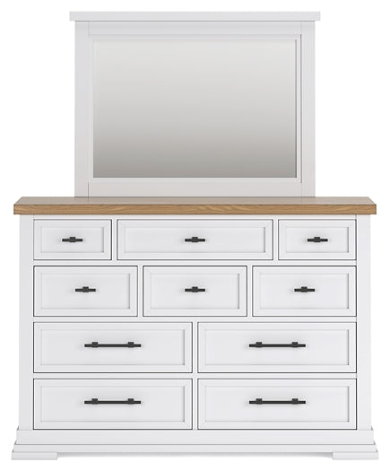 Ashbryn Queen Panel Storage Bed, Dresser, Mirror and Nightstand
