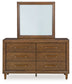 Lyncott California King Upholstered Bed, Dresser, Mirror, Chest and Nightstand