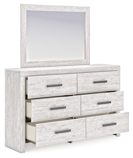 Cayboni King Panel Bed, Dresser, Mirror, Chest and Nightstand