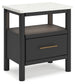 Cadmori Queen Upholstered Panel Bed, Dresser, Mirror and Nightstand