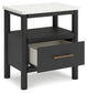 Cadmori Queen Upholstered Panel Bed, Dresser, Mirror and Nightstand