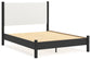 Cadmori Queen Upholstered Panel Bed, Dresser, Mirror and Nightstand