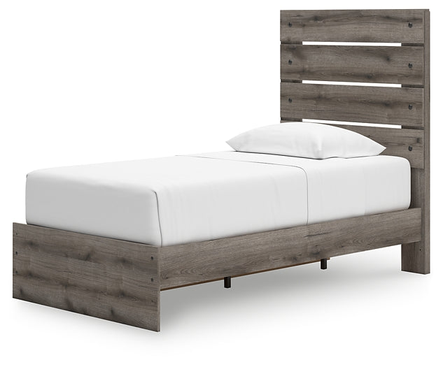 Graystorm Twin Panel Storage Bed, Dresser, Mirror and Nightstand