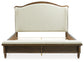 Sturlayne California King Upholstered Panel Bed, Dresser and Mirror