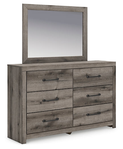 Graystorm Twin Panel Bed with Mirrored Dresser