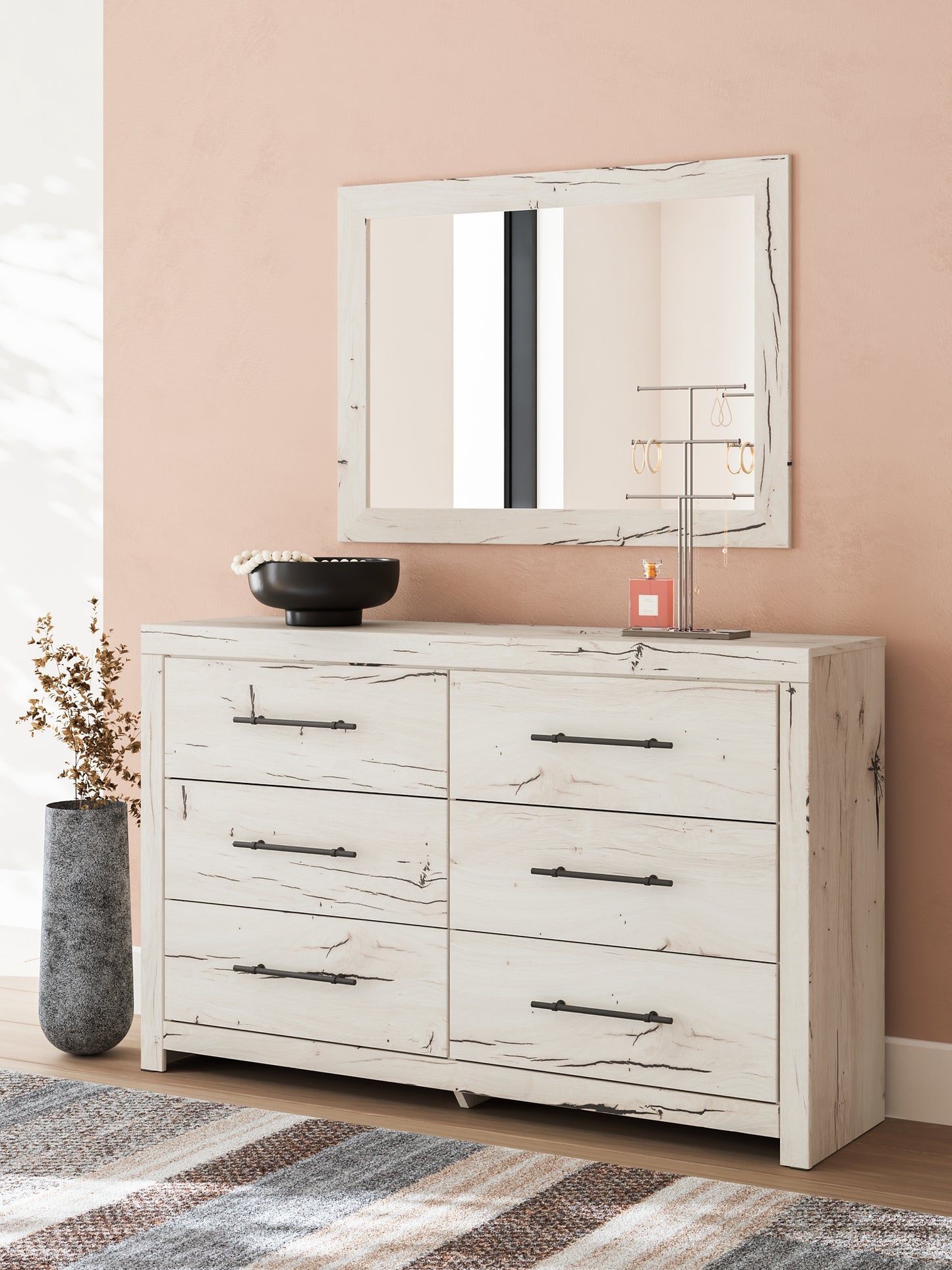 Lawroy Queen Panel Headboard, Dresser, Mirror and Nightstand