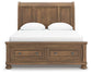 Feddinger Queen Storage Sleigh Bed with Mirrored Dresser