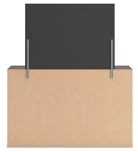 Hollivern Queen Panel Bed with Mirrored Dresser and Nightstand