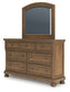Feddinger King Panel Bed with Mirrored Dresser, Chest and Nightstand