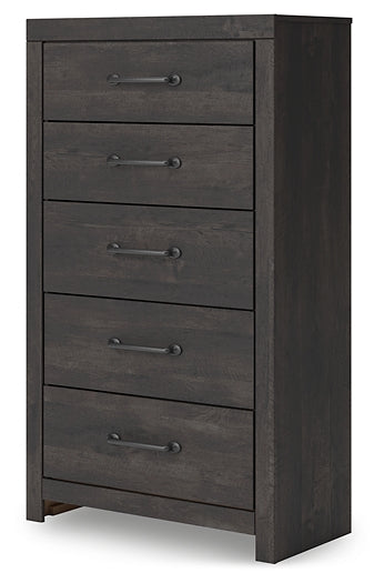 Hollivern Full Panel Bed with Mirrored Dresser, Chest and Nightstand