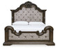 Maylee King Upholstered Bed, Dresser, Mirror, Chest and Nightstand