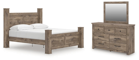 Rusticott King Poster Bed, Dresser and Mirror