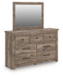 Rusticott King Poster Bed, Dresser, Mirror and Nightstand