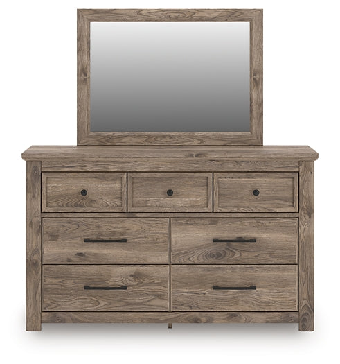 Rusticott King Poster Bed, Dresser, Mirror and Nightstand