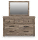 Rusticott King Poster Bed, Dresser, Mirror and Nightstand