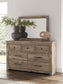 Rusticott King Poster Bed, Dresser, Mirror and Nightstand