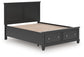 Lanolee Queen Panel Storage Bed, Dresser, Mirror and Nightstand