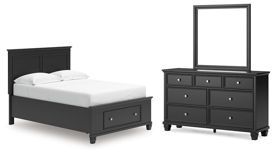 Lanolee Full Panel Storage Bed, Dresser and Mirror
