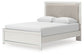 Zuraleus Queen Upholstered Panel Platform Bed, Dresser, Mirror and Nightstand