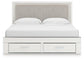 Zuraleus King Upholstered Panel Platform Storage Bed, Dresser, Mirror and Nightstand