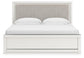 Zuraleus King Upholstered Panel Platform Bed, Dresser and Mirror