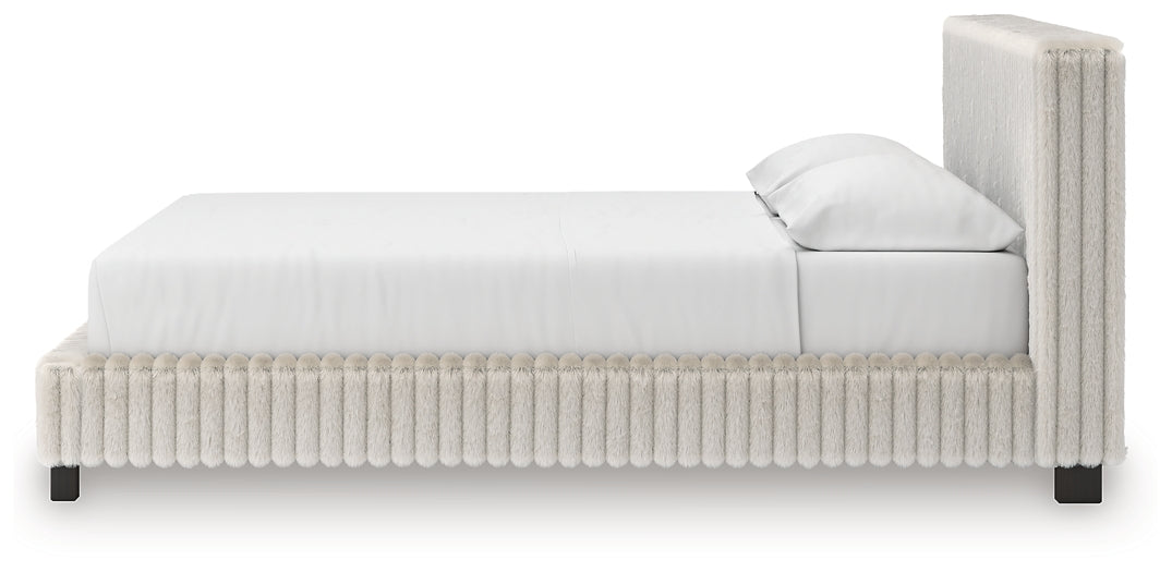 Zuraleus California King Upholstered Bed, Dresser and Mirror