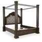 Maylee Queen Canopy Bed, Dresser and Mirror