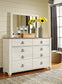 Willowton  Panel Bed With Mirrored Dresser And 2 Nightstands